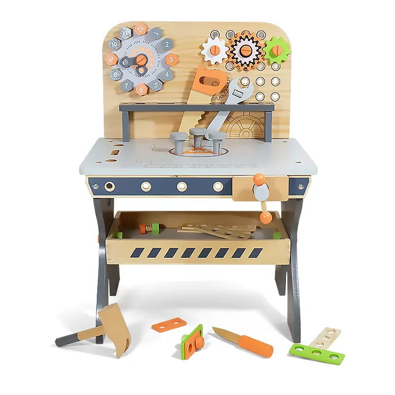 2022 New Kids Kit giả vờ chơi bằng gỗ thời gian đồng hồ công cụ bảng đồ chơi