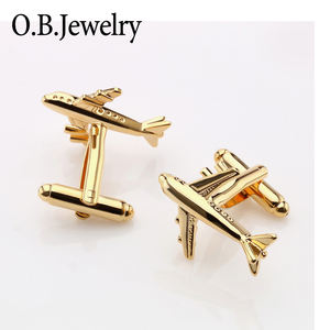 <span class=keywords><strong>Gemelos</strong></span> de avión de Metal para hombre, <span class=keywords><strong>gemelos</strong></span> de avión de Color dorado y plateado, <span class=keywords><strong>baratos</strong></span> - Product Image 3