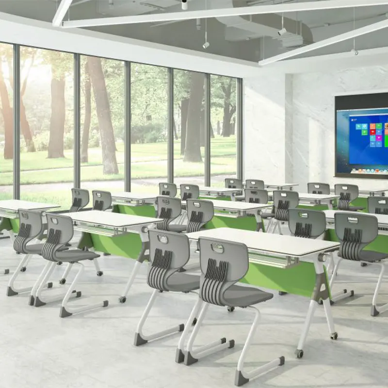 Test Table School Classroom Folding Movable Training Room Folding School Chairs School Office Desk and Chair Sets