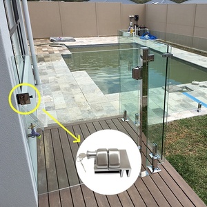 Loquet de porte magnétique auto-fermant en acier inoxydable Detech avec charnière à <span class=keywords><strong>ressort</strong></span> pour clôture de <span class=keywords><strong>piscine</strong></span> et garde-corps en verre - Product Image 3