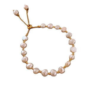 Pulsera de Perlas Barrocas Naturales WENCHI para Mujer, 6-7 mm, Blancas, Hechas a Mano, Elegantes, Regalo para Chicas - Product Image 2