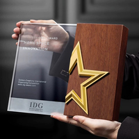 Trophée personnalisé en verre et cristal poli, écologique, plaque de récompense personnalisée pour la reconnaissance d'entreprise et cadeau d'affaires