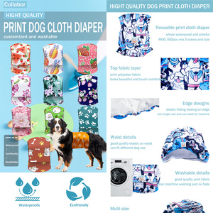 COLLABOR Wieder verwendbare Hunde windel Wasch bare Menstruation shose für Hunde Wasserdicht Passen Sie wieder verwendbare Sicherheits windeln für Hunde an - Product Image 2