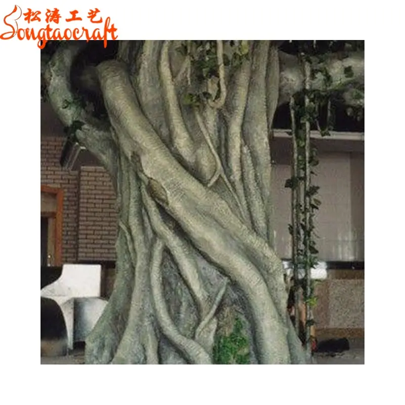 अलीबाबा चीन यथार्थवादी कृत्रिम पेड़ की छाल पत्तों के बिना प्लास्टिक पेड़ स्टंप कृत्रिम पेड़ के तने