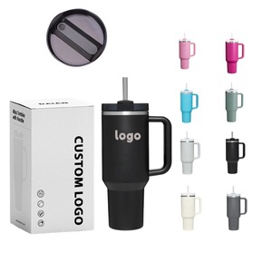 Tazas de café de acero inoxidable reutilizables personalizadas, taza de viaje de café de doble pared, vaso de 30Oz y 40oz con asa - Product Image 3