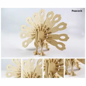 Juqi Cross-Border Hot-Selling <span class=keywords><strong>Puzzle</strong></span> en bois Jouets éducatifs pour enfants 12 Zodiac 3Diy Ornements de bureau pour petits animaux - Product Image 4