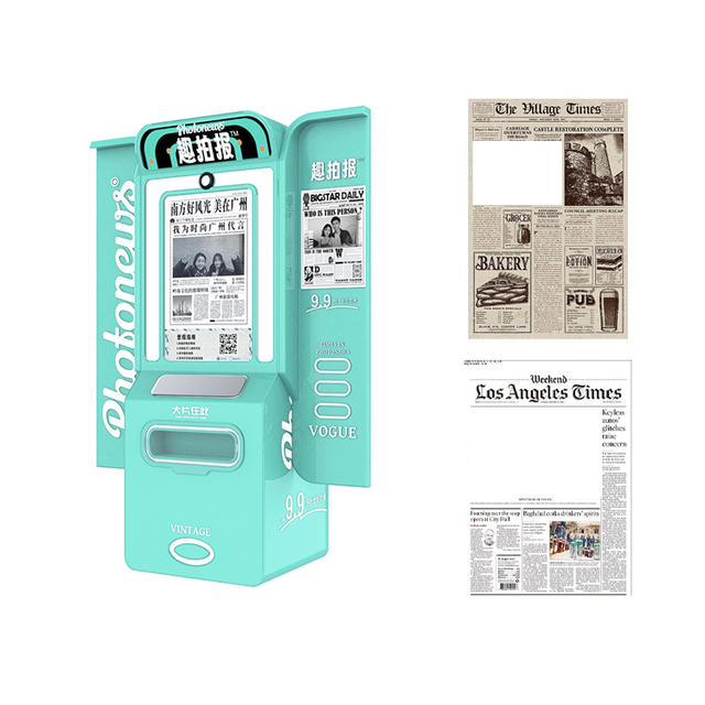 Coin Operated Outdoor Vending Machine with Touch Screen Digital Photo Booth Metal Construction English Language Support