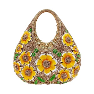 Pochette de Soirée Classique de Luxe pour Femme, Sac à Main Élégant à Poignée Supérieure avec Strass Scintillants pour Mariage, Fête, Bal de Promo - Product Image 4