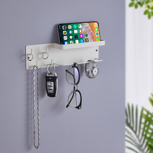 Rangement mural en métal personnalisé pour l'entrée de la maison Double crochets pour clés Porte-clés magnétique Porte-clés mural pour le salon - Product Image 5