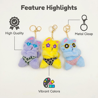Porte-clés en peluche chat Kawaii moche-mignon, breloque de sac amusante avec lunettes de soleil et pantalon imprimé léopard, cadeau créatif unique