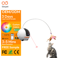 Elecpet Robot de Compañía Inteligente con IA de 10000 mAh con Cámara de 2K, Juguete Láser con Pluma, Compañero Interactivo Automático para Mascotas