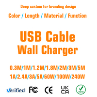Cable de Carga Rápida Tipo-C de 1 Metro, 48 Hilos de Nailon Trenzado, Conductor de Cobre Puro para Cámara y Computadora, Fábrica de Guangdong