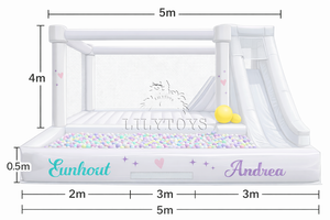 Casa <span class=keywords><strong>de</strong></span> Brinco Inflable <span class=keywords><strong>de</strong></span> 5x4m con Tobogán y Piscina <span class=keywords><strong>de</strong></span> Pelotas, Brincolín <span class=keywords><strong>para</strong></span> <span class=keywords><strong>Fiestas</strong></span> Infantiles, Logotipo Personalizado Disponible - Product Image 2