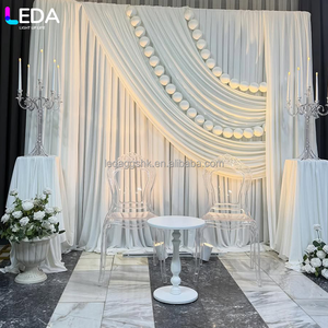 Cortina de fondo cuadrada blanca de seda de leche de alta calidad LEDA para decoración de eventos en interiores, ideal para bodas - Product Image 2