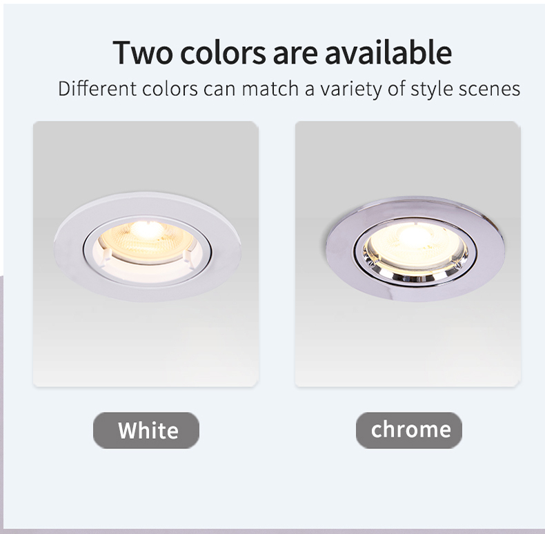 Restaurant Gu10 Bathroom Downlights Fixture 68mm Cutting 50000 Life Span