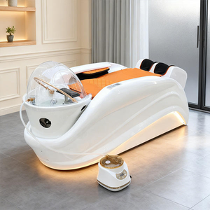 Sillón de Lavado de Cabello para Salón de Belleza con Luz LED, Masaje Eléctrico y Terapia Capilar, Suministro de Fábrica - Product Image 1