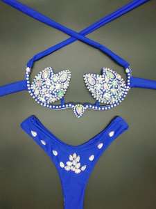 Costume <span class=keywords><strong>da</strong></span> <span class=keywords><strong>bagno</strong></span> <span class=keywords><strong>push</strong></span>-<span class=keywords><strong>up</strong></span> con ferretto, 5 colori, in tessuto a doppio strato senza cuciture, con cristalli e diamanti. - Product Image 4