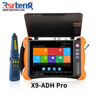 Rsrteng X9-ADH Pro - Monitor Probador de Cámaras CCTV de 8 Pulgadas 8K, Probador de Cables IP Hi-POE, Herramientas de Red WiFi TVI CVI AHD