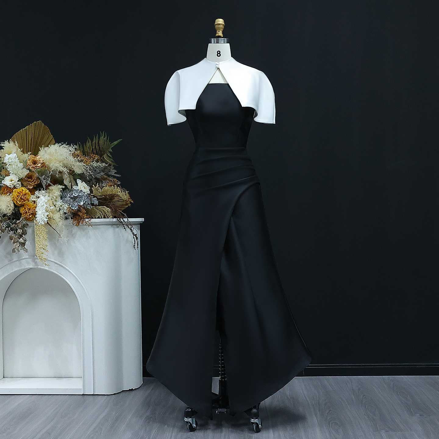 Verified Supplier Black White Cape Dress Versatile for Multiple Occasions |  Alibaba.com