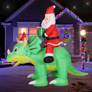 Venta Directa de Fábrica: Decoración Navideña LED para Parques, Dinosaurio Grande con Luces LED y Regalos, Modelo Inflable para Decoración de Jardín - Product Image 2