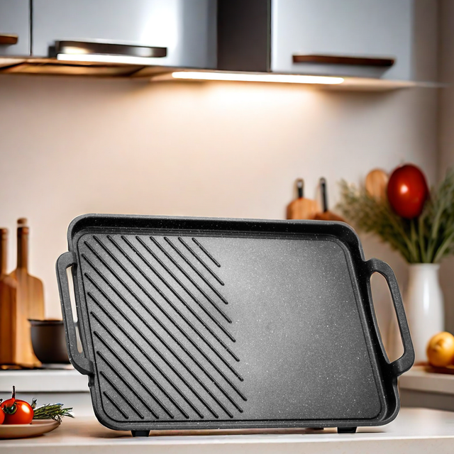 High Durability Cast Iron Pan Rectangle Grill Pans Korean Steak Grill Plate Gas Grill Pan