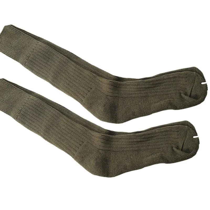 OEM Custom 100% Cotton Thick Terry Hiking Boot Socks Men Army Green Socks
