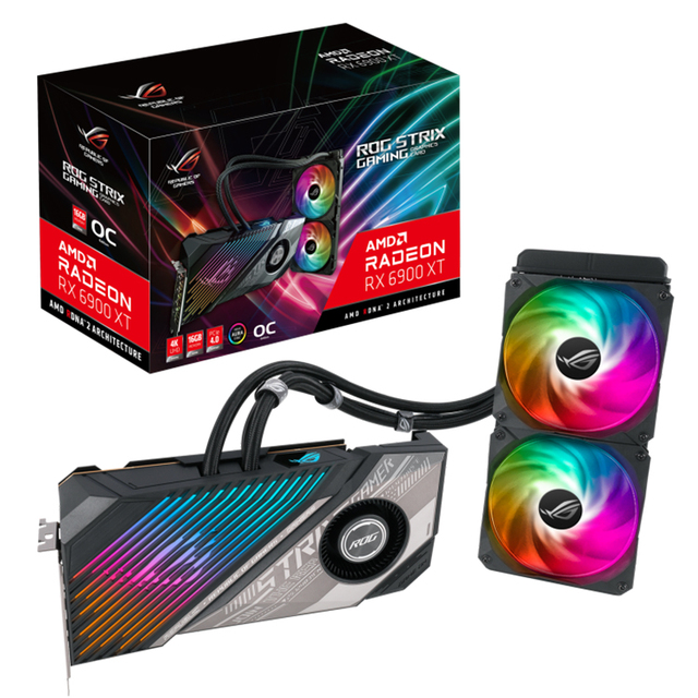 ASUS AMD ROG STRIX LC RX 6900 XT O16G Gaming Used Water Cooling Graphics Card with 16GB GDDR6 256 Bit Memory Video Card