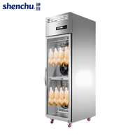 Armoire de séchage commerciale verticale à porte vitrée, sécheur réfrigéré à circulation d'air chaud et froid pour canard, poulet et viande séchée