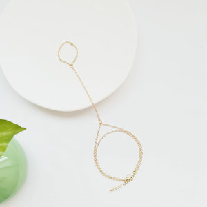 Pulsera <span class=keywords><strong>de</strong></span> <span class=keywords><strong>acero</strong></span> <span class=keywords><strong>inoxidable</strong></span> <span class=keywords><strong>para</strong></span> mujer y niña, arnés esclavo <span class=keywords><strong>de</strong></span> doble capa, oro <span class=keywords><strong>de</strong></span> 18k, con anillo, 2022 - Product Image 3