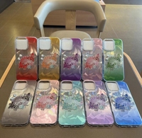 Coque de Téléphone Antichoc et Résistante à la Saleté pour iPhone 17 16 15 Plus 14 Pro 13, Design Papillon Fleur Diamant Scintillant Découpé au Laser