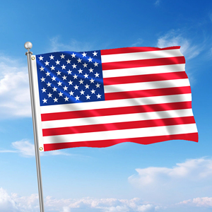 Bandera americana bordada de 3x5/2x3 pies con gráfico impreso digitalmente, 2 ojales de latón de colores brillantes y estrellas decorativas - Product Image 3