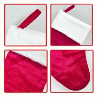 Chaussettes de Noël en velours de luxe, grandes, rouges et vertes, décorations suspendues pour cheminée, poignets en peluche, sacs cadeaux de Noël pour les fêtes