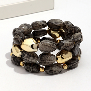 Bracelets géométriques irréguliers à perles, bijoux cool pour hommes, <span class=keywords><strong>bracelet</strong></span> élastique en acrylique à motif serpent en pierre <span class=keywords><strong>plastique</strong></span> pour femmes - Product Image 6