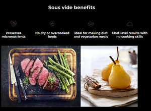 Nouvelle Cocotte Sous Vide Roner Da Cucina pour la cuisson sous vide de côtelettes de porc épaisses, steaks, <span class=keywords><strong>poulet</strong></span>, légumes, viandes de qualité restaurant maison - Product Image 5