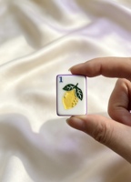 Ensemble de Mahjong Américain en Acrylique Violet Écologique à 4 Couches, Tuiles Durables à Motifs Fruits et Animaux pour le Jeu Quotidien – Vente en Gros