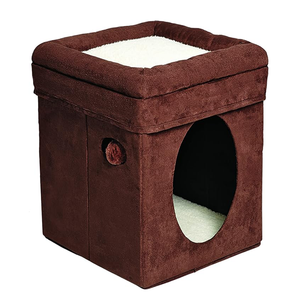 บ้านแมวทรงลูกบาศก์ ODM OEM รุ่น Original Curious Cube พร้อมที่นอนบุนุ่มสบาย ป้องกันลม - Product Image 3