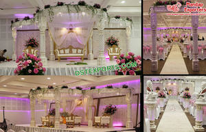 Mandap de mariage moderne détachable en fibre de verre, fait main aux Fidji, modèle Golden Delizio, idéal pour les événements - Product Image 5