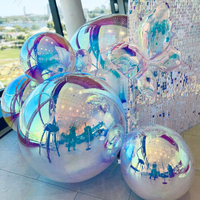 Zhenmei brillant rose PVC miroir boule grand ballon gonflable pour la fête de vacances événement décoration publicité gonflables