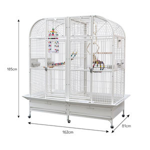 Büyük papağan kafesi paslanmaz çelik güçlü kuş yetiştiriciliği uçuş kafesi papağan amerika papağanı tekerlekler ve tepsi ile - Product Image 1