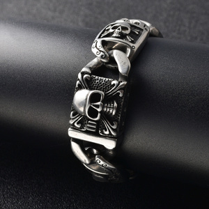 Pulsera de Eslabones Cubanos Miami para Hombre, de Acero Inoxidable 304 316L, Plateada, con Diseño de Esqueleto, Gruesa, de Moda, Diseño Personalizado, Estilo Hip Hop, Regalo, Venta al por Mayor - Product Image 5