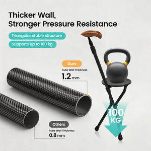 <span class=keywords><strong>Canne</strong></span> de marche en fibre de carbone avec <span class=keywords><strong>siège</strong></span>, design ergonomique, robuste et fiable, <span class=keywords><strong>pour</strong></span> <span class=keywords><strong>personnes</strong></span> <span class=keywords><strong>âgées</strong></span> et seniors, soutien quotidien - Product Image 5