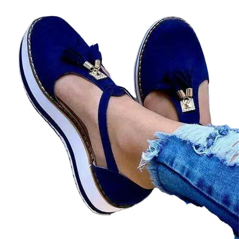 Women's Tassel Round Toe Flat Shoes 2020 Spring Summer New Ladies Platform Casual Shoes Dress Party Cute Female Vulcanized Shoes