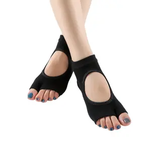 Two toe exposed instep sexy comfortable breathable yoga dance non slip cotton socks