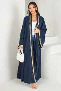 Sharut venta al por mayor islámica Turquía EID Ramadán modesto Abaya bata Kimono mujer musulmana mujeres vestido Nida bordado Dubai Abaya 2025 - Product Image 5