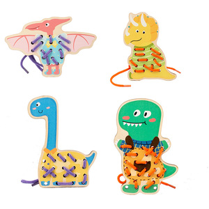 Puzzle éducatif pour animaux Ensemble de jouets Activité de couture avec cordes à enfiler Cadeau d'apprentissage pour garçons et filles de 3 ans et plus - Product Image 5