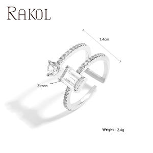 Rakol RP5410 Venta caliente Diseño de doble capa Zirconia Anillo Mujer Joyería - Product Image 4