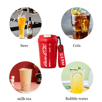 Nouveau Style 400ml 500ml gobelets à Double paroi tasses personnalisées 304 tasses en acier inoxydable tasses de voyage tasse à café avec corde