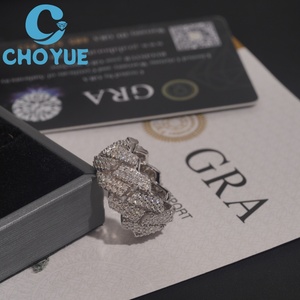 Hot Sale Lab Diamond Cuban <b>Ring</b> <b>Iced</b> Out Solid Sterling Silver 925 Gold Plated Lad Grown Diamond <b>Ring</b> Hip Hop Jewelry - Product Image 5