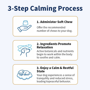 Suplemen Penenang Hewan Peliharaan Tersedia, 120 Soft Chews untuk Anjing, Biji Rami Chamomile, Suplemen Pereda Kecemasan - Product Image 5