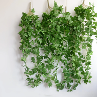 Guirnalda de Hojas de Hiedra Artificiales para Exteriores, 9 Ramilletes de Hojas de Camote, Decoración Ecológica para Navidad y Acción de Gracias